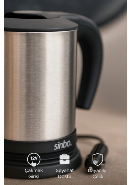 Paslanmaz Çelik Araç Içi Seyahat Kettle modelleri