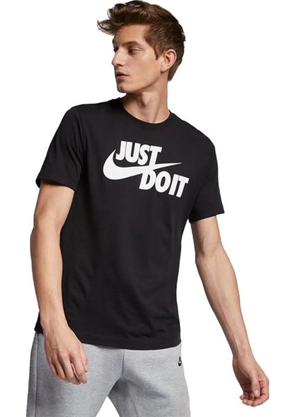 M Nsw Tee Just Do It Swoosh Erkek Siyah T-shirt - AR5006-011