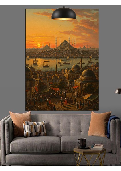 Osmanlı Istanbul Manzarası Dekoratif Kanvas - Mdf Ahşap Tablo fiyatları