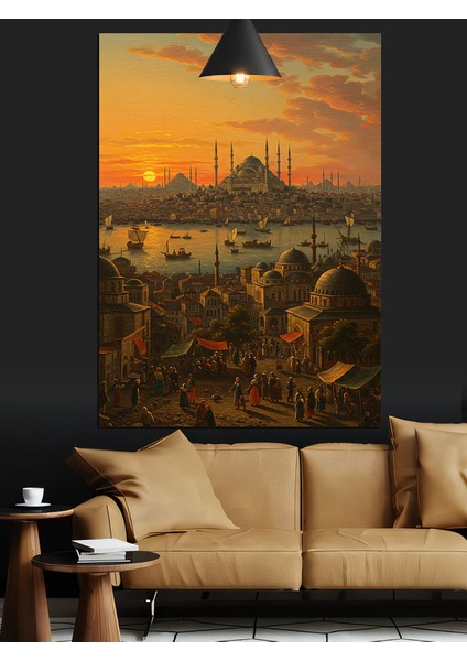 Osmanlı Istanbul Manzarası Dekoratif Kanvas - Mdf Ahşap Tablo fırsatları