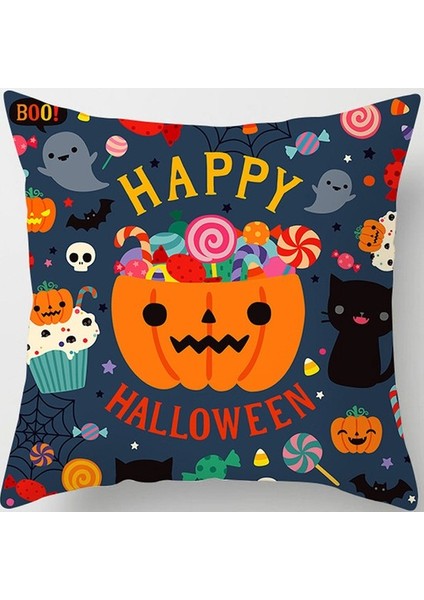 Technologys Pamuk 2 Parçalı Yastık 45 x 45 cm (Cadılar Bayramı) - Kırmızı (Yurt Dışından)