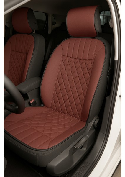 Chrysler 300C 2004-2011 Uyumlu Oto Koltuk Minderi Ergonomik Elegance 2'li Lüks Set Kırmızı Siyah