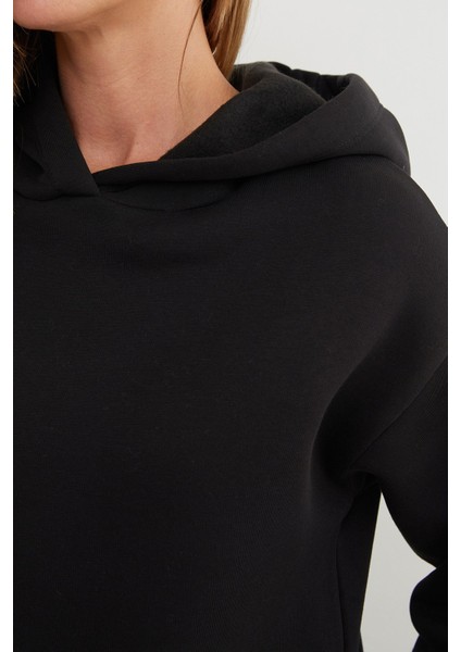 3 Iplik Basic Beli Stoperli Kapüşonlu Jogger Takım