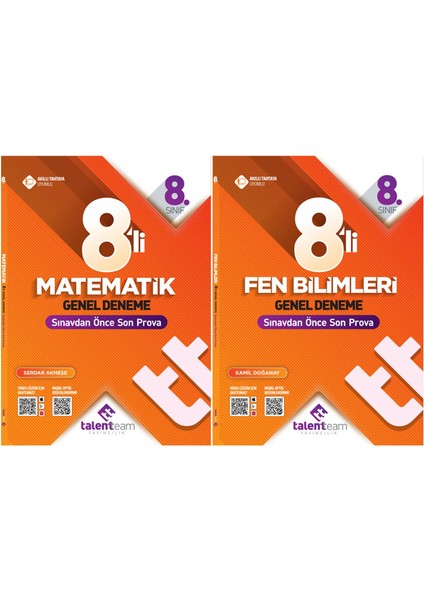 8. Sınıf 8'li Genel Deneme Matematik Fen Bilimleri Seti