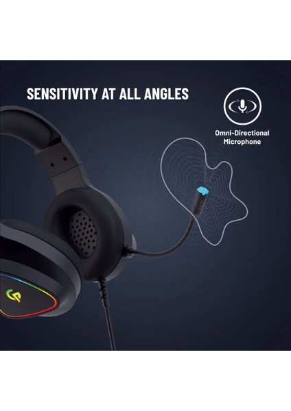 Esports Gaming Kulaklık 3D Ses Gürültü Engelleyici Mikrofon Rgb 50MM Sürücü 2.1m Kablo