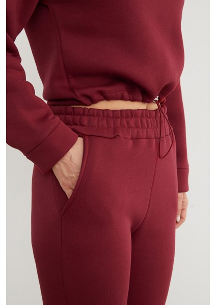 3 Iplik Ayıcık Nakışlı Kapüşonlu Jogger Eşofman Takımı