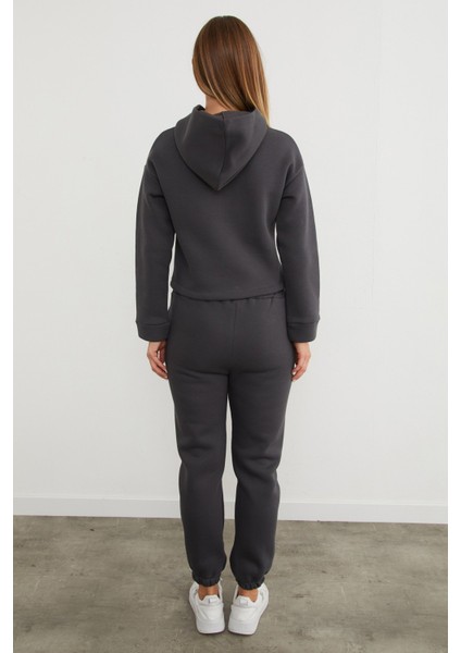 3 Iplik Ayıcık Nakışlı Kapüşonlu Jogger Eşofman Takımı modelleri