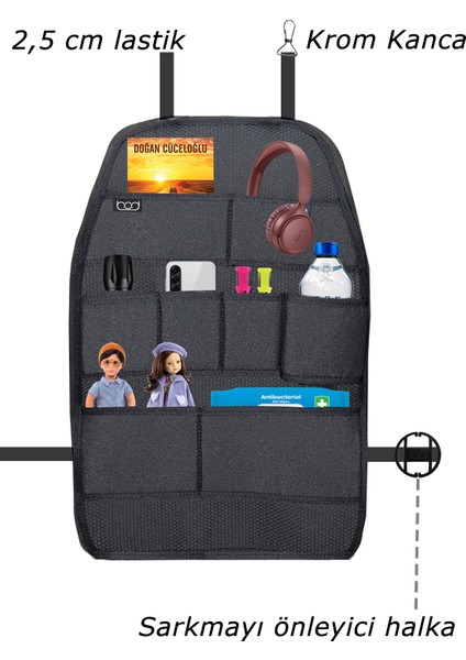 Eva Serisi Oto Koltuk Arkası Koruyucu Eşya Düzenleyici Araç Içi Organizer 2 Li Set Siyah fiyatları