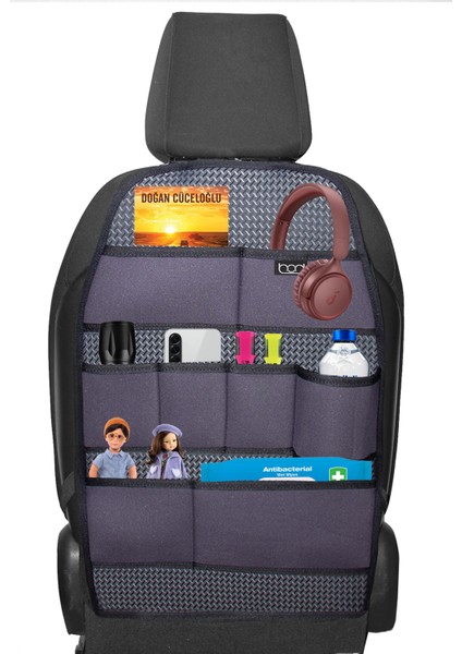 Eva Serisi Oto Koltuk Arkası Koruyucu Eşya Düzenleyici Araç Içi Organizer 2 Li Set Füme fırsatları