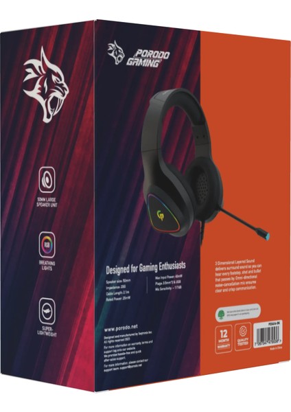 Esports Gaming Kulaklık 3D Ses Gürültü Engelleyici Mikrofon Rgb 50MM Sürücü 2.1m Kablo