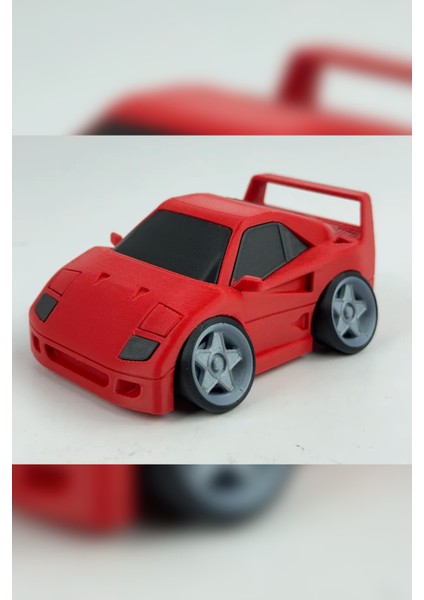 Karikatür Ferrari F40 Model Araba | Koleksiyonluk Dekoratif Maket | 3D Tasarım indirimleri