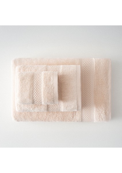 Auraline 3'lü Havlu Seti Organik Pamuk Açık Somon modelleri