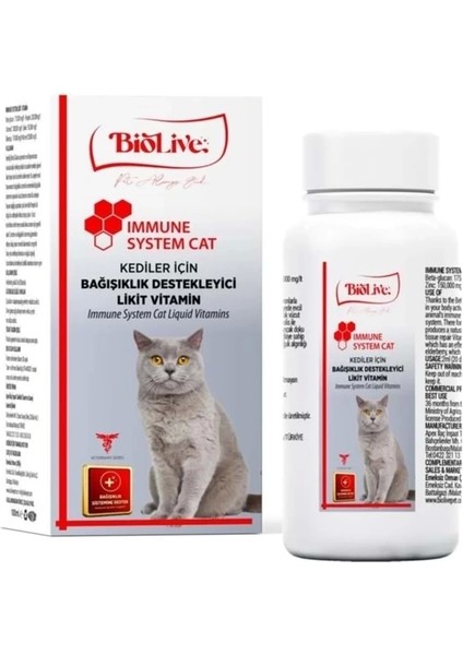 Biolive Immune Cat Kediler Için Bağışıklık Destekleyici Sıvı Vitamin 100ML modelleri