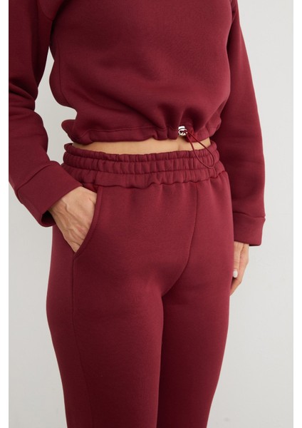 3 Iplik California Nakışlı Kapüşonlu Jogger Takım indirimleri