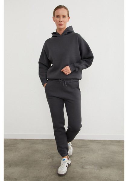3 Iplik Basic Kapüşonlu Jogger Eşofman Takımı