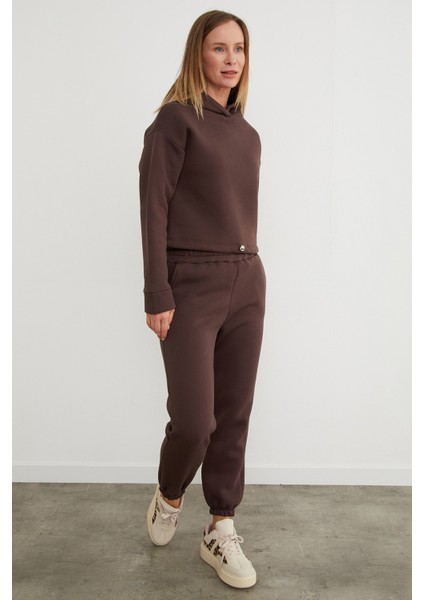 3 Iplik Basic Beli Stoperli Kapüşonlu Jogger Takım fırsatları