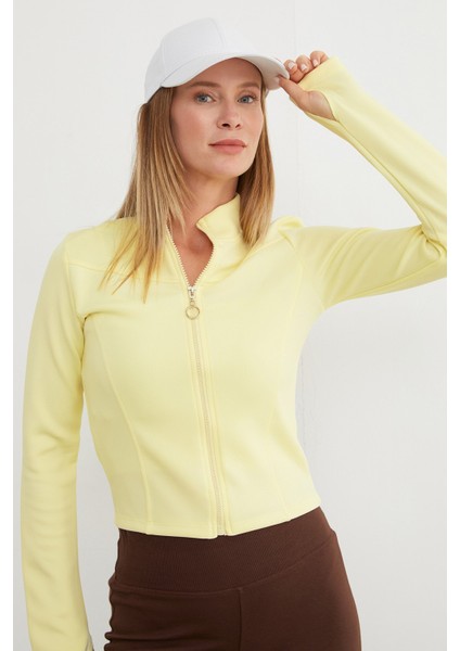 Parmak Geçmeli Fermuarlı Sweatshirt