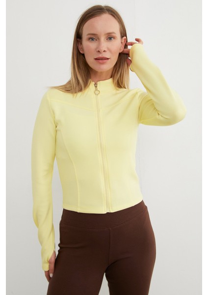 Parmak Geçmeli Fermuarlı Sweatshirt