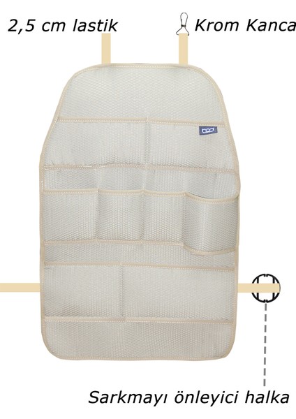 Eva Serisi Koltuk Arkası Düzenleyici Araç Içi Organizer Bej fiyatları