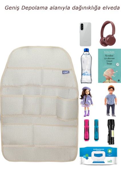 Eva Serisi Koltuk Arkası Düzenleyici Araç Içi Organizer Bej fırsatları