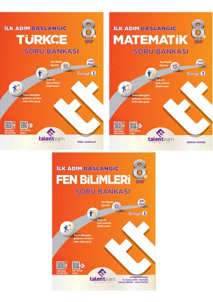 8. Sınıf Ilk Adım Başlangıç Türkçe Matematik Fen Bilimleri Soru Bankası Seti