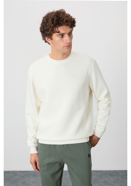 Omar Ekru Şardonlu Erkek Sweatshirt - 88137