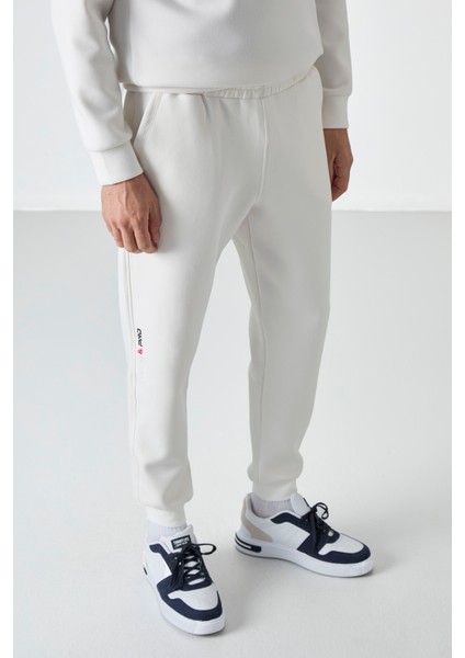 Ekru Bağcıklı Dar Paça Erkek Eşofman Alt - 84999