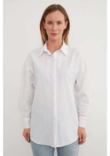 Basic Yırtmaçlı Oversize Gömlek modelleri