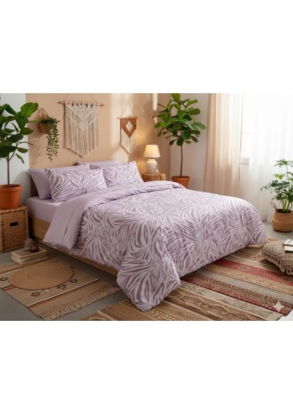 Ranforce Zebra Lila Çift Kişilik Nevresim Takımı