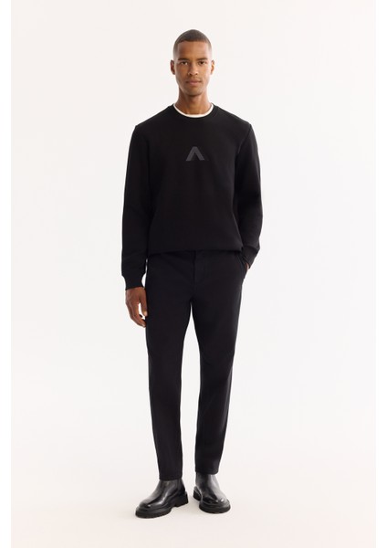 Erkek Siyah Yumuşak Tuşeli Slim Fit Chino Pantolon A52Y3019