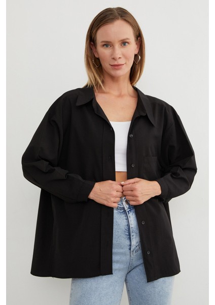Basic Tek Cepli Oversize Gömlek modelleri
