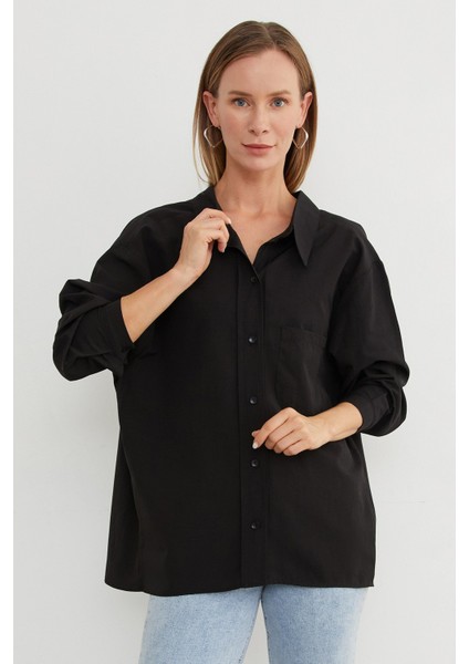 Basic Tek Cepli Oversize Gömlek fırsatları