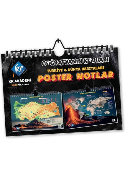 Coğrafyanın Kodları Türkiye ve Dünya Duvar Haritaları Poster Notlar