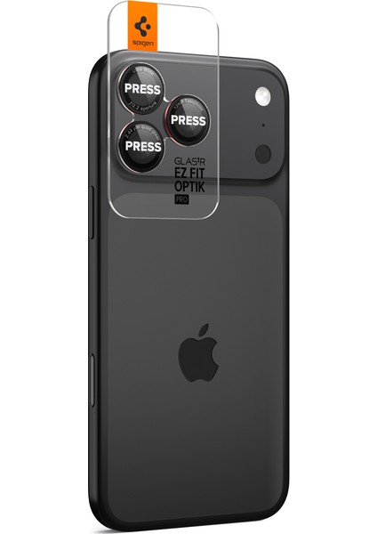 iPhone 17 Pro Max / 17 Pro / 16 Pro Max / 16 Pro / 15 Pro Max / 15 Pro / 14 Pro Max / 14 Pro ile uyumlu Kamera Lens Camı Koruyucu Kolay Kurulum Glas.tR EZ Fit Optik Pro L-Serisi 2 Adet AGL05217 modelleri