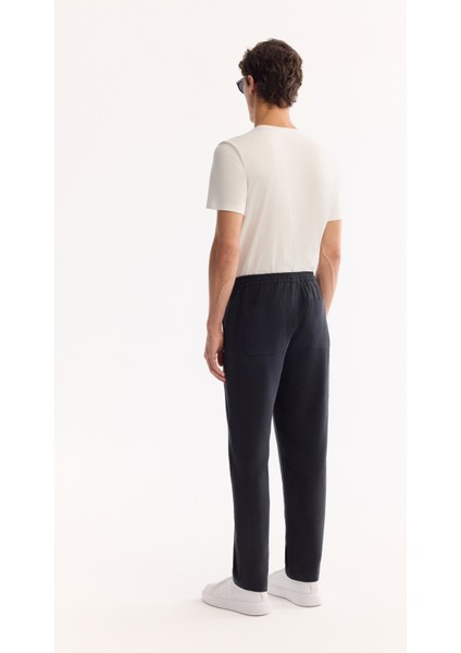 Erkek Siyah Beli Lastik Bağcıklı Modal Karışımlı Relaxed Fit Chino Pantolon A52Y3013 fırsatları
