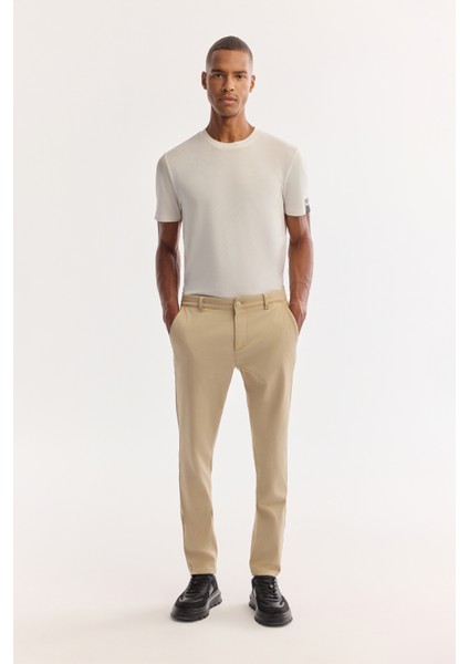 Erkek Bej Yumuşak Tuşeli Slim Fit Chino Pantolon A52Y3019
