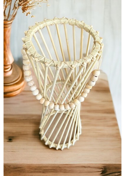 Bambu Çubuk Vazo / Doğal Ahşap Vazo / Dekoratif Bambu Çiçeklik (38 Cm) modelleri