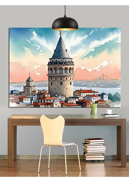 Galata Kulesi Istanbul Dekoratif Kanvas - Mdf Ahşap Tablo fırsatları