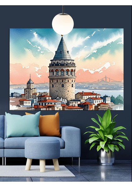 Galata Kulesi Istanbul Dekoratif Kanvas - Mdf Ahşap Tablo indirimleri