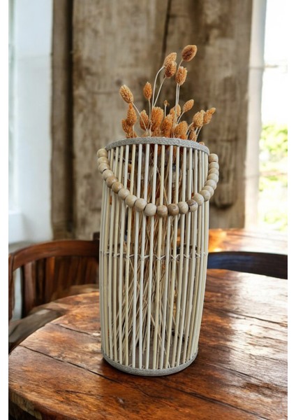 Bambu Vazo / Ahşap Vazo / Çiçeklik / Dekoratif Uzun Fener Mumluk 38 cm modelleri