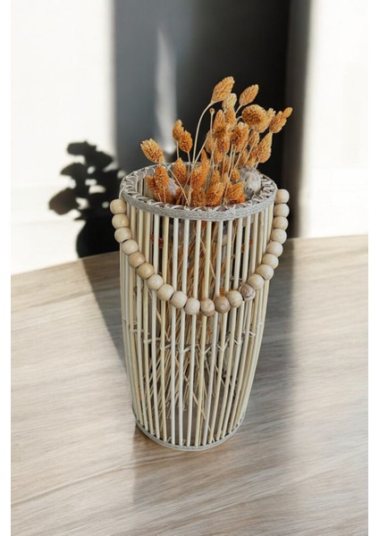 Bambu Vazo / Ahşap Vazo / Çiçeklik / Dekoratif Uzun Fener Mumluk 38 cm indirimleri
