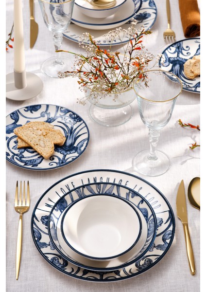 Sierra 24 Parça 6 Kişilik Beyaz Desenli Stoneware Yemek Takımı modelleri