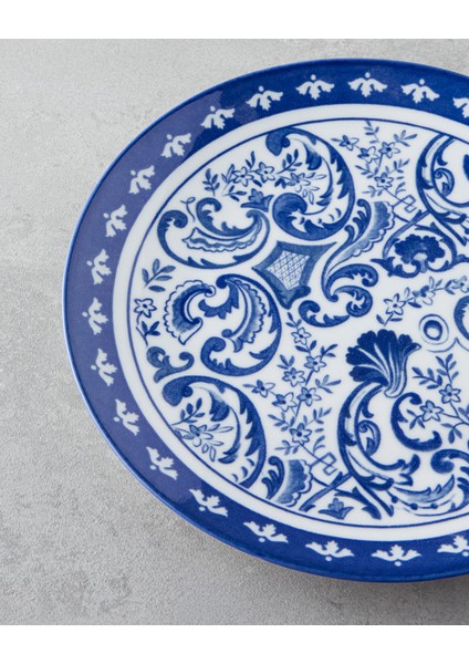 Iconic 18 Parça 6 Kişilik Lacivert Desenli Porselen Yemek Takımı indirimleri