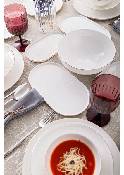 Sirius Gold Fine Bone 59 Parça 12 Kişilik Yemek Takımı