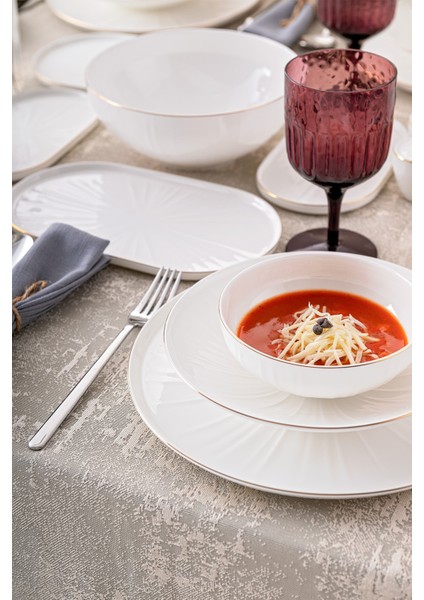 Sirius Gold Fine Bone 59 Parça 12 Kişilik Yemek Takımı