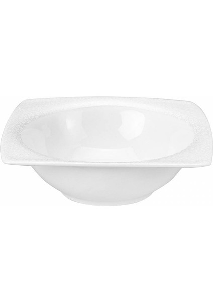 Fine Bone Ela 60 Parça 12 Kişilik Beyaz Kare Porselen Yemek Takımı