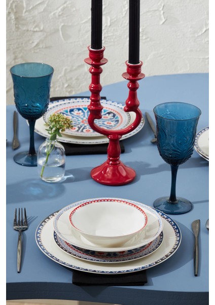 Elegance Bone Ancient 24 Parça 6 Kişilik Şık Tasarımlı Porselen Yemek Takımı