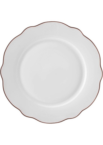 Daisy Rose Wave Shape 24 Parça 6 Kişilik Şık Tasarımlı Porselen Yemek Seti