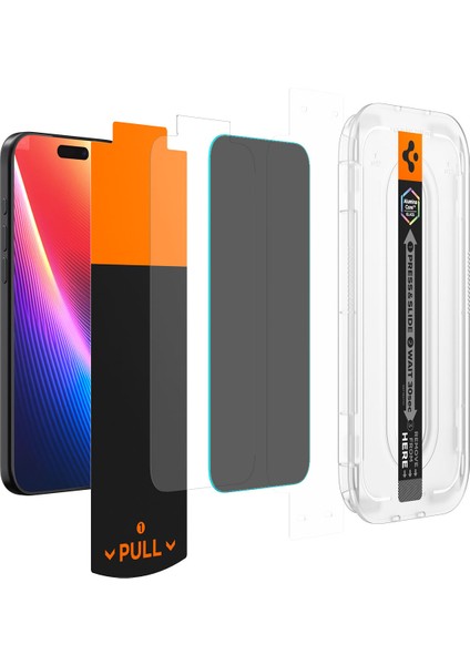 iPhone 17 Pro Max / 16 Pro Max ile uyumlu Hayalet Cam Ekran Koruyucu AluminaCore™ iyonlaştırılmış Güçlendirilmiş Cam Teknolojisi Anti-Dust Kolay Kurulum Glas.tR EZ Fit Pro HD Privacy - AGL10096