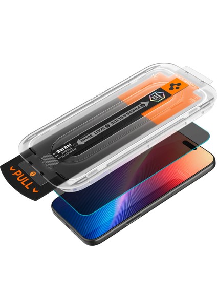 iPhone 17 Pro Max / 16 Pro Max ile uyumlu Hayalet Cam Ekran Koruyucu AluminaCore™ iyonlaştırılmış Güçlendirilmiş Cam Teknolojisi Anti-Dust Kolay Kurulum Glas.tR EZ Fit Pro HD Privacy - AGL10096 modelleri